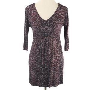 🍍SOMA Lounge Burgundy Reptile Print Drawstring Waist Tunic Dress